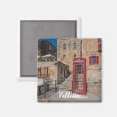 Rote Telefonzelle in Valletta Malta Magnet (Vorderseite/Rückseite)