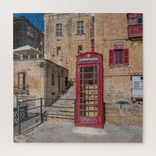 Rote Telefonzelle in Valletta Malta Puzzle (Vertikal)