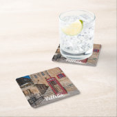 Rote Telefonzelle in Valletta Malta Rechteckiger Pappuntersetzer (Vor Ort)