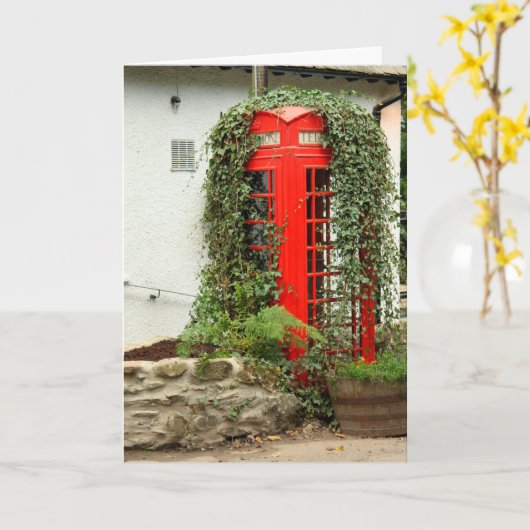 Rote Telefonzelle Karte (Gelbe Blume)