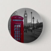 Rote Telefonzelle Londons Button (Vorderseite)