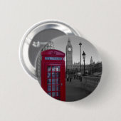 Rote Telefonzelle Londons Button (Vorne & Hinten)