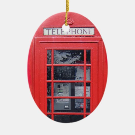Rote Telefonzelle Londons Keramik Ornament (Vorne)