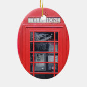 Rote Telefonzelle Londons Keramik Ornament (Hinten)