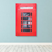 Rote Telefonzelle Londons Leinwanddruck (Insitu (Holzboden))