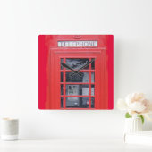 Rote Telefonzelle Londons Quadratische Wanduhr (Zuhause)