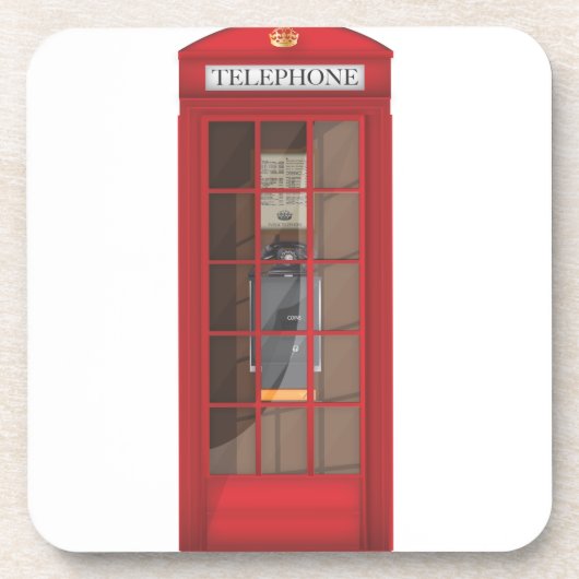 Rote Telefonzelle Untersetzer (Vorderseite)