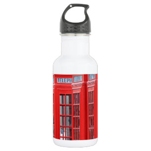 Rote Telefonzellen Londons Trinkflasche