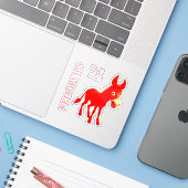 ROTE TEUFEL AUFKLEBER (Laptop mit iPhone)
