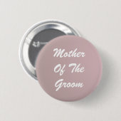 Rote Text Mutter des Bräutigams Pinback-Button Button (Vorne & Hinten)