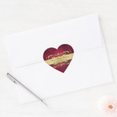 Rote Textur Herz Cupcake Backen Etikett Aufkleber (Umschlag)