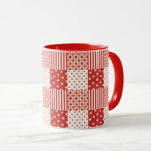 Rote Texturen Tasse (VorderseiteRechts)