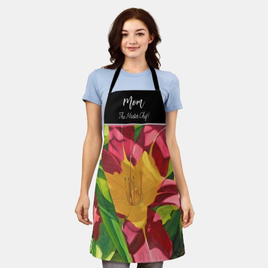 Rote Tiger Lily Blüte, Mama Schürze (Getragen)