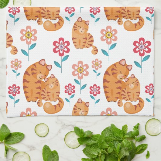 Rote Tigermutter am Muttertag Geschirrtuch (Gefaltet)