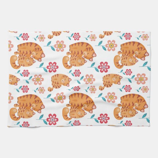 Rote Tigermutter am Muttertag Geschirrtuch (Horizontal)