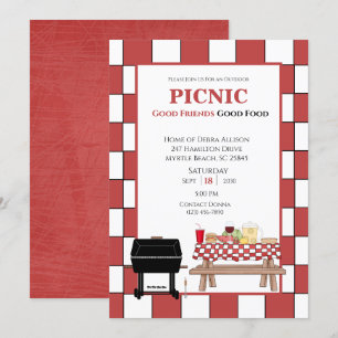 Rote Tischdecke Picknick BBQ Outdoor-Grill   Einladung