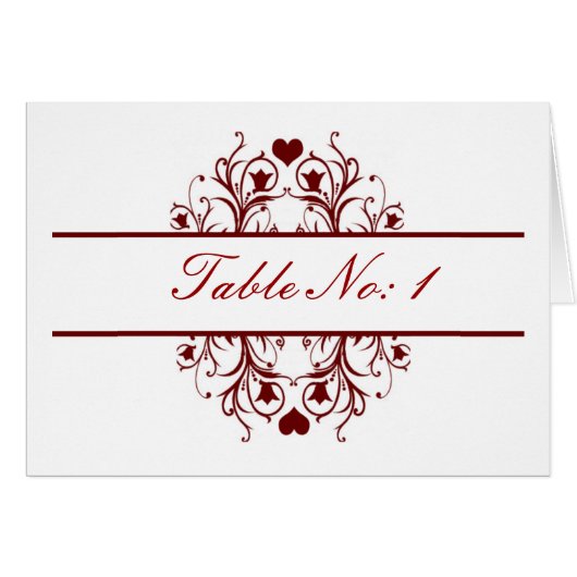 rote Tischkarte (Vorderseite (Horizontal))