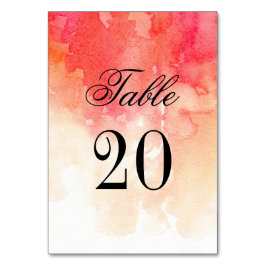 Rote Tischnummer. Hochzeit im Herbst. Korallenherb Tischnummer
