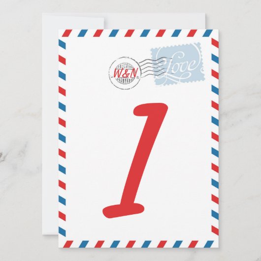 Rote Tischnummer Postkarte Sammlung (Vorderseite)
