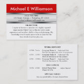 Rote Titel ZUSAMMENFASSUNG Visitenkarten Visitenkarte (Vorne/Hinten)