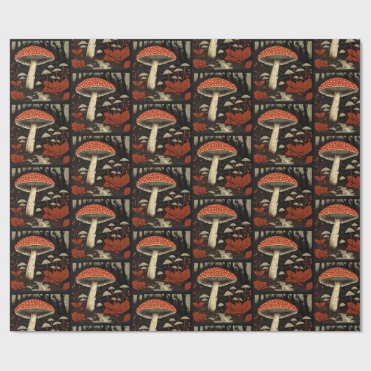 Rote Toadstocker - Amanita Muscaria Geschenkpapier (Flach)