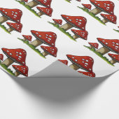 Rote Toadstools, Pilze: Ursprüngliche Kunst Geschenkpapier (Ecke)