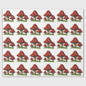 Rote Toadstools, Pilze: Ursprüngliche Kunst Geschenkpapier (Flach)