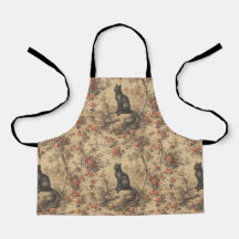 Rote Toile Chinoiserie Katze Damast