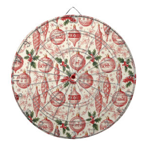 Rote Toile-Chinoiserie-Weihnachtsdekorationen Dartscheibe