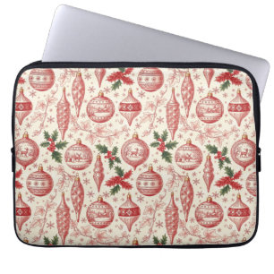 Rote Toile-Chinoiserie-Weihnachtsdekorationen Laptopschutzhülle