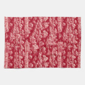 Rote Toile-de-Jouy Geschirrtuch (Horizontal)