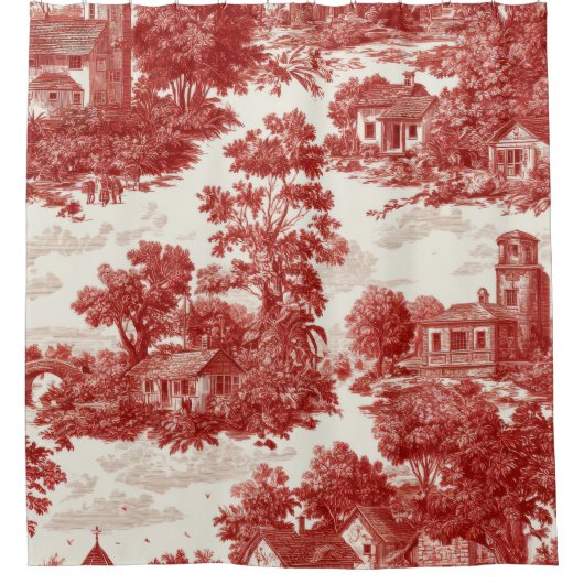 Rote Toile-Landschaftsszene (8) Duschvorhang (Vorderseite)
