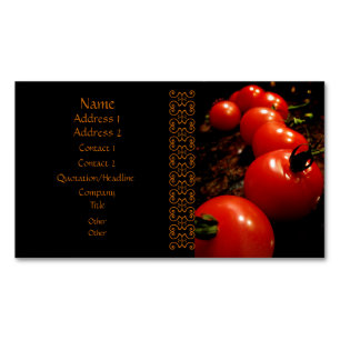 Rote Tomate elegantes schwarzes Brown Magnetische Visitenkarte