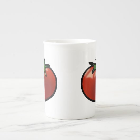 rote Tomate Porzellantasse (Vorderseite)