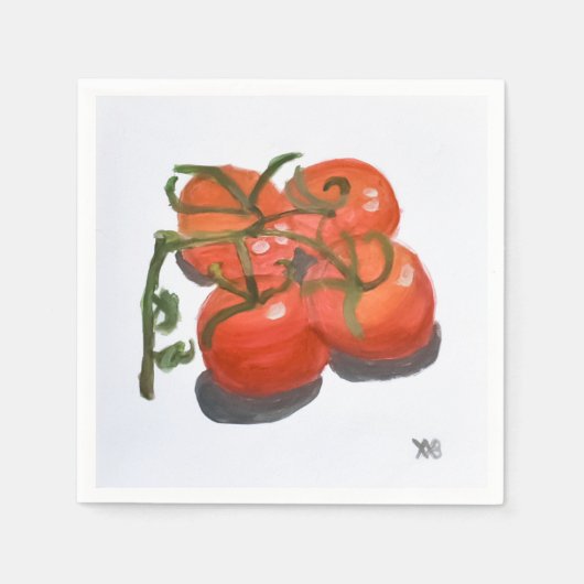 Rote Tomaten auf dem Weinberg Serviette (Vorderseite)