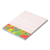 Rote Tomaten Basilikum Kräuter Wasserfarbe Rot Lin Notizblock (Rotiert)