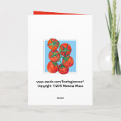 Rote Tomaten blau Danke Karte (Rückseite)