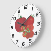 Rote Tomaten Große Wanduhr (Winkel)
