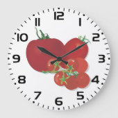 Rote Tomaten Große Wanduhr (Vorderseite)