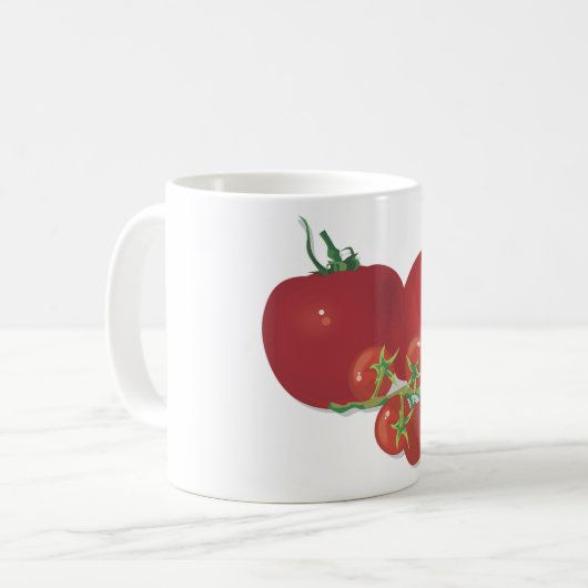 Rote Tomaten Kaffeetasse (Vorderseite Links)