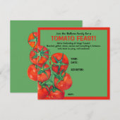 Rote Tomaten/Paradeiser Grüne Fest Einladungskarte Einladung (Vorne/Hinten)