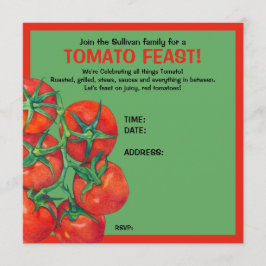 Rote Tomaten/Paradeiser Grüne Fest Einladungskarte Einladung