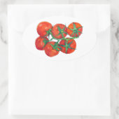 Rote Tomaten/Paradeiser Ovalaufkleber Ovaler Aufkleber (Tasche)