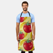 Rote Tomaten und Früchte - nahtlose Musterbezeichn Schürze (Getragen)