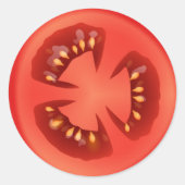 Rote Tomatenscheibe Runder Aufkleber (Vorderseite)