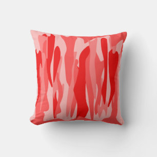 Rote Ton Abstract Camouflage  Kissen