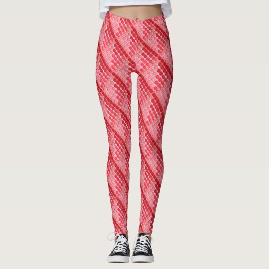 Rote Töne in Kreis oder Löchern, Tiefe oder Wildle Leggings (Vorderseite)
