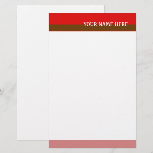 Rote Tones Briefpapier (Vorne/Hinten)