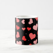 Rote Tonhörer auf schwarzem Hintergrundmuster Kaffeetasse (Mittel)