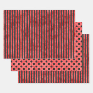 Rote Totenköpfe und Sonnenblumen-Serie Design 11   Geschenkpapier Set